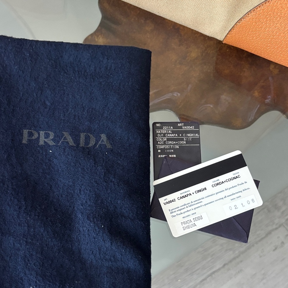 Prada Beige and Orange Women's Tote Bag - Picture 6 of 16
